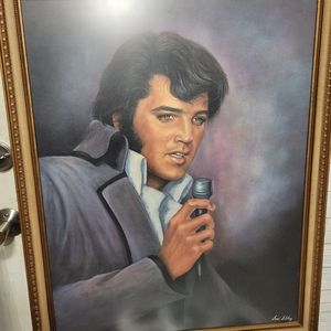 Huge Framed Elvis Painting